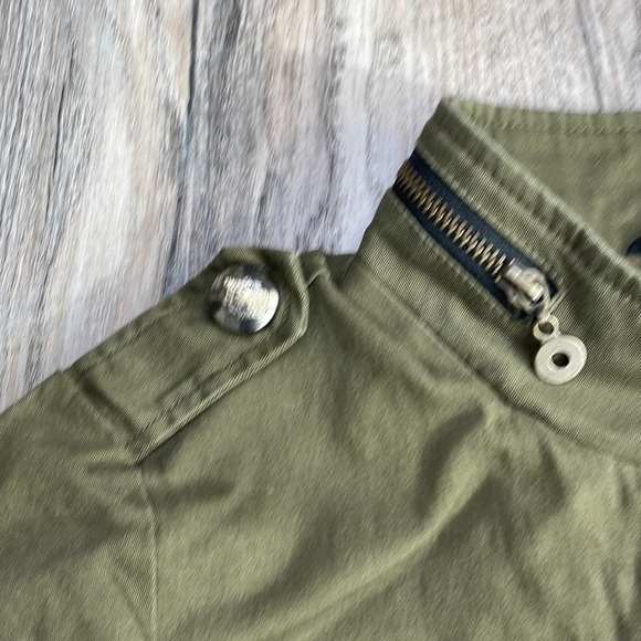 Celebrity Pink Olive Green Utility Jacket with Rhinestone Pockets, size medium - Picture 4 of 14